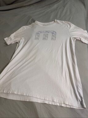 Travis Mathew White Floral Logo Crew Tee